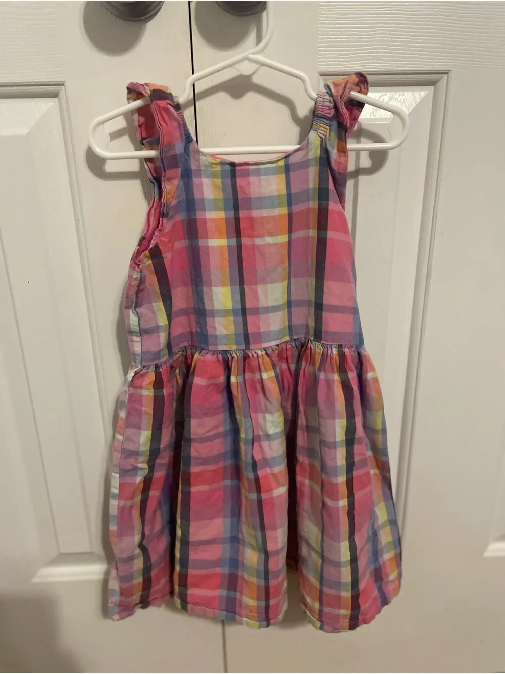 GAP Pink Plaid Sundress with Multicolor Stripes
